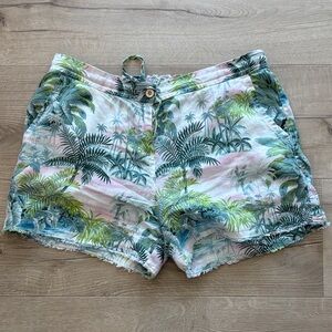Tommy Bahama Green and Blue Palm Print Women Shorts
